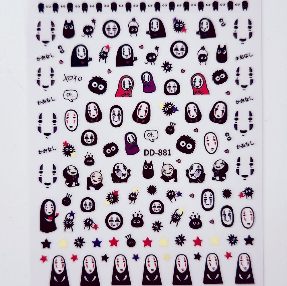 ⭐4/$15 Spirited Away No Face Nail Art Stickers